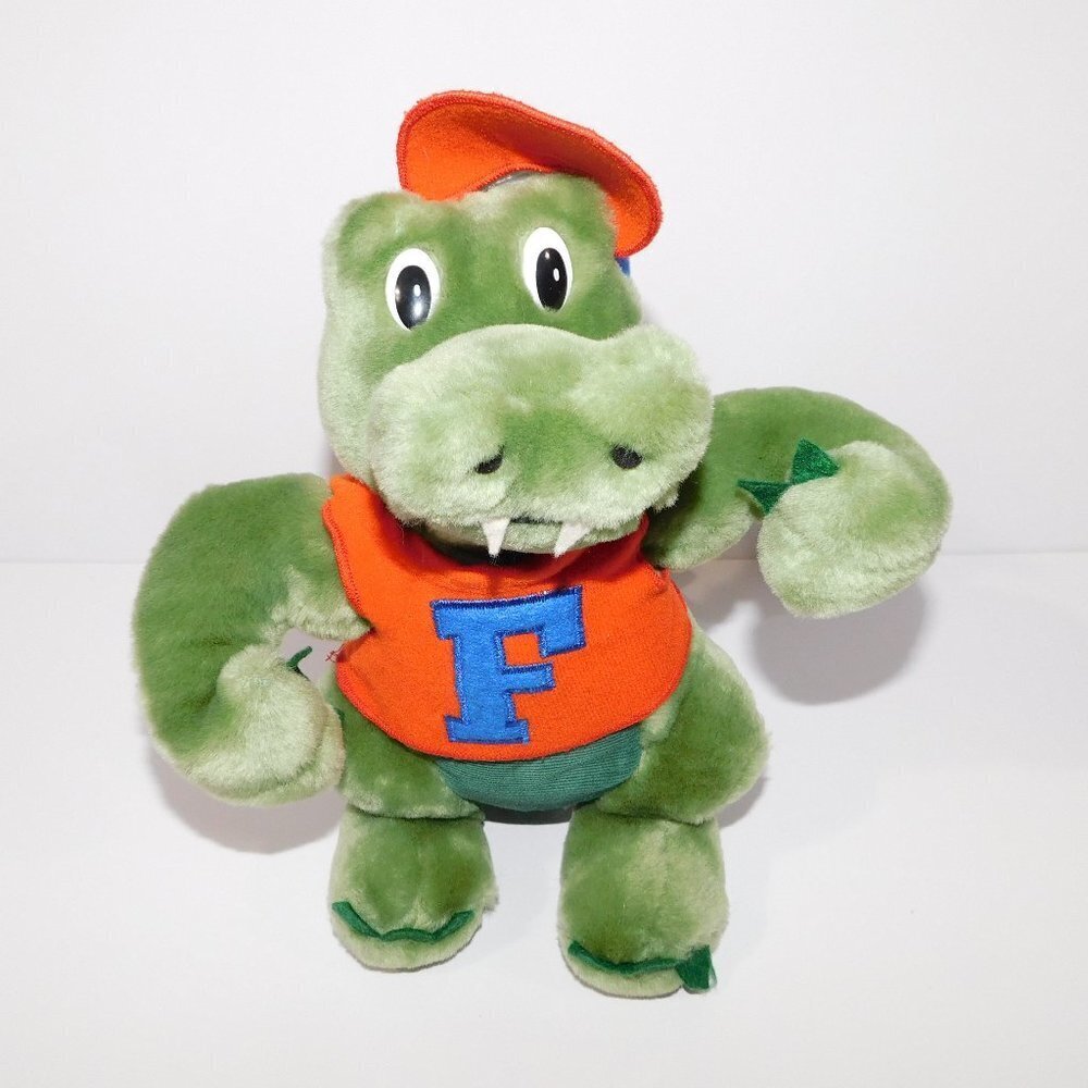 Vintage 1983 Dakin FLORIDA GATORS  11" Plush Stuffed Mascot Green Alligator